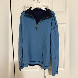 Izod Blue Zip Up Sweater with High Collar